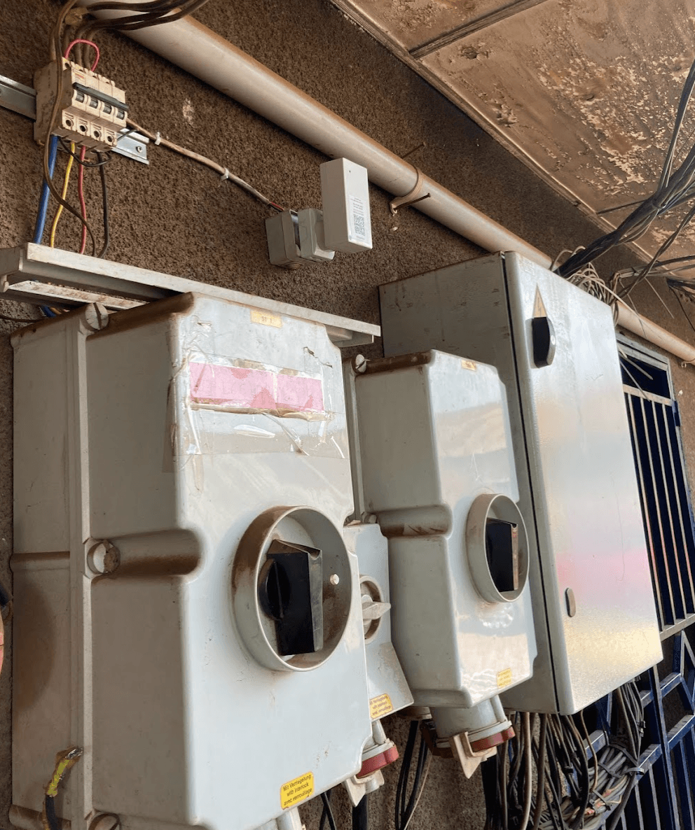 A sensor (center top) installed in one of the general referral hospitals. (Photo credit: Samuel Miles)